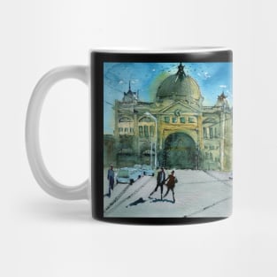 Melbourne City - Flinders Street painting Mug